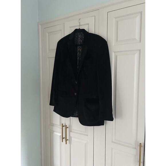 Ralph Lauren Chaps Men's Black Velvet Blazer Suit Jacket Size 40R - Picture 3 of 3